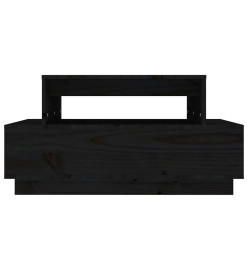 Table basse Noir 80x55x40,5 cm Bois massif de pin