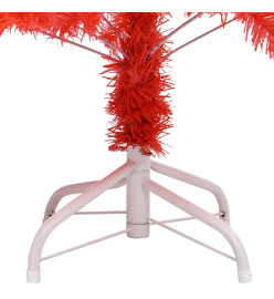 Sapin de Noël artificiel avec support rouge 150 cm PVC