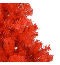 Arbre de Noël artificiel pré-éclairé et boules rouge 210 cm PVC