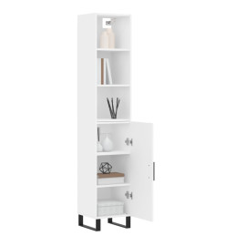 Buffet haut Blanc 34,5x34x180 cm Bois d'ingénierie