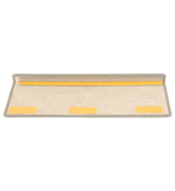 Tapis d'escalier autocollants 15 pcs 65x21x4 cm Beige