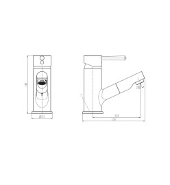 SCHÜTTE Mitigeur de lavabo avec spray rétractable CORNWALL