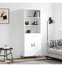 Buffet haut Blanc 69,5x34x180 cm Bois d'ingénierie