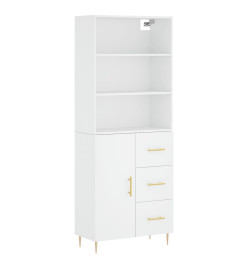 Buffet haut Blanc 69,5x34x180 cm Bois d'ingénierie