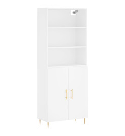 Buffet haut Blanc 69,5x34x180 cm Bois d'ingénierie