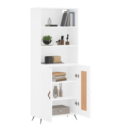 Buffet haut Blanc 69,5x34x180 cm Bois d'ingénierie