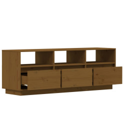 Meuble TV Marron miel 140x37x50 cm Bois de pin massif