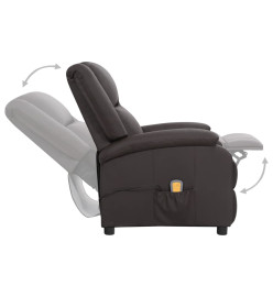 Fauteuil de massage marron cuir véritable