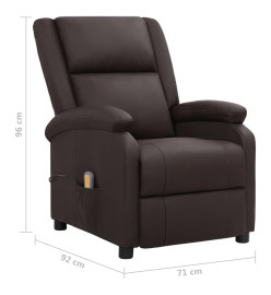 Fauteuil de massage marron cuir véritable