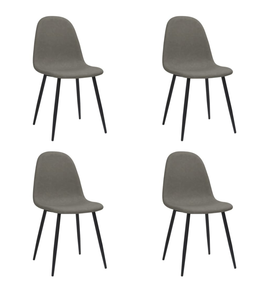 Chaises à manger lot de 4 45x54,5x87 cm gris foncé similicuir