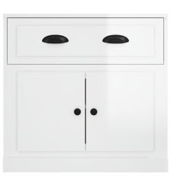 Buffet blanc brillant 70x35,5x67,5 cm bois d'ingénierie