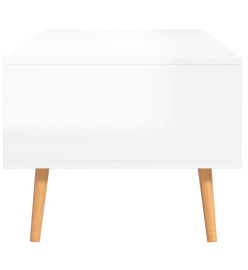 Table basse Blanc brillant 100x49,5x43 cm Aggloméré