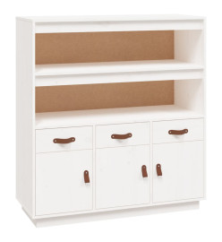 Buffet haut Blanc 100x40x108,5 cm Bois massif de pin