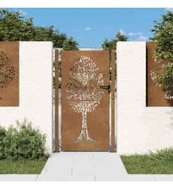 Portail de jardin 105x180 cm acier corten conception de l'arbre