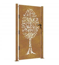 Portail de jardin 105x180 cm acier corten conception de l'arbre