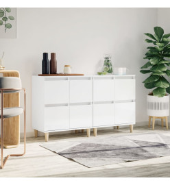 Buffets 2 pcs blanc brillant 60x35x70 cm bois d'ingénierie