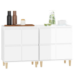 Buffets 2 pcs blanc brillant 60x35x70 cm bois d'ingénierie