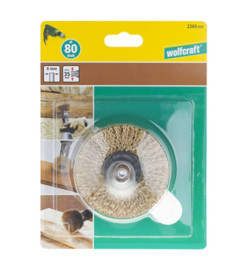 wolfcraft Brosse à grain de bois 80 mm Jaune