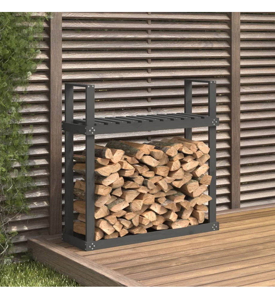 Support pour bois de chauffage Gris 110x35x108,5 cm Bois de pin