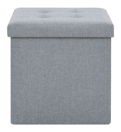 Tabourets de rangement pliables lot de 2 gris clair Faux lin