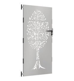 Portail de jardin 85x200 cm acier corten conception de l'arbre