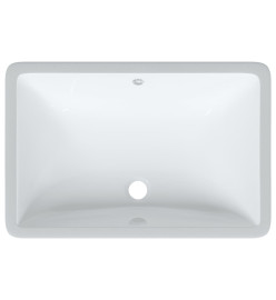 Évier de salle de bain blanc 60x40x21cm rectangulaire céramique