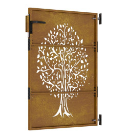 Portail de jardin 85x150 cm acier corten conception de l'arbre