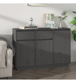 Buffet Gris 110x34x75 cm Bois massif de pin
