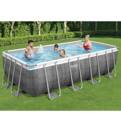 Bestway Ensemble de piscine Power Steel Rectangulaire 488x244x122 cm