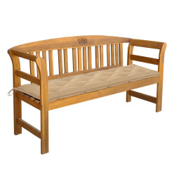 Banc de jardin avec coussin 157 cm Bois d'acacia massif