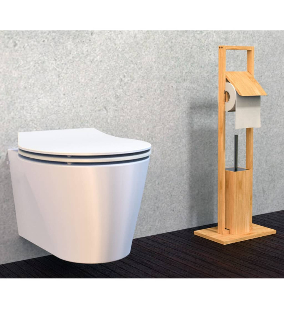 EISL Porte-rouleau de papier de toilette et brosse Bambou 30x21x82 cm