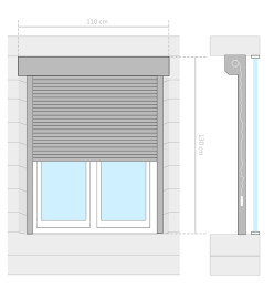 Volet roulant aluminium 110x130 cm blanc
