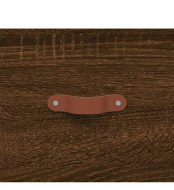 Buffet haut Chêne marron 69,5x34x180 cm Bois d'ingénierie