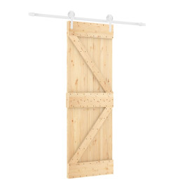 Porte coulissante et kit de quincaillerie 70x210 cm pin massif