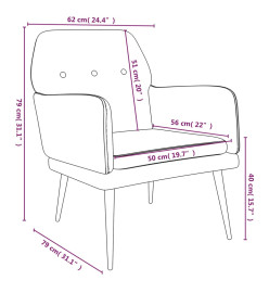 Fauteuil Crème 62x79x79 cm Velours