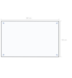 Dosseret de cuisine Transparent 80x50 cm Verre trempé