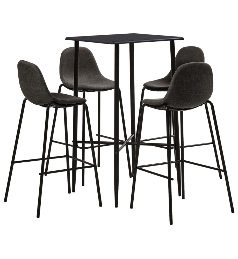 Ensemble de bar 5 pcs Tissu Gris foncé