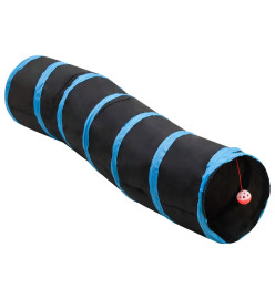 Tunnel pour chats en forme de S Noir et bleu 122 cm Polyester