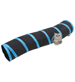 Tunnel pour chats en forme de S Noir et bleu 122 cm Polyester