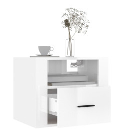 Tables de chevet murales 2 pcs Blanc brillant 50x36x40 cm