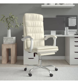 Fauteuil inclinable de bureau Crème Similicuir