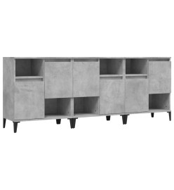 Buffets 3 pcs gris béton 60x35x70 cm bois d'ingénierie