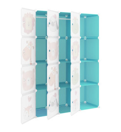 Armoire de rangement pour enfants avec 12 cubes Vert PP