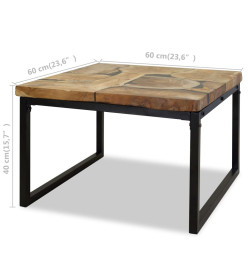 Table basse Teck Résine 60 x 60 x 40 cm