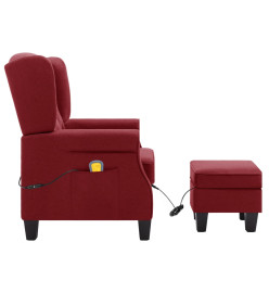 Fauteuil de massage avec repose-pied Rouge bordeaux Tissu