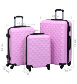 Ensemble de valises rigides 3 pcs Rose ABS