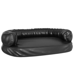 Lit pour chien ergonomique Mousse Noir 75x53 cm Similicuir