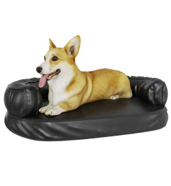 Lit pour chien ergonomique Mousse Noir 75x53 cm Similicuir