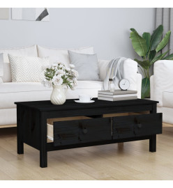 Table basse Noir 100x50x40 cm Bois massif de pin