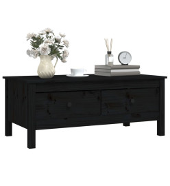 Table basse Noir 100x50x40 cm Bois massif de pin